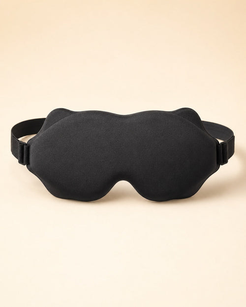 LumaMask 3D Schlafmaske Vorderseite in Schwarz